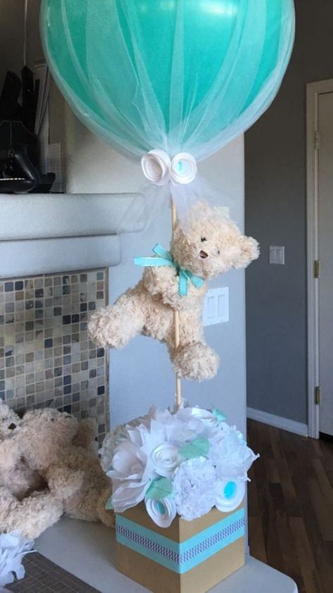 Teddy Bear Baby Shower Centerpiece, Idee Babyshower, Mom Ideas, Trendy Baby Shower Ideas, Diy Baby Shower Gifts, Baby Shower Party Ideas, Shower Party Ideas, Baby Shower Decorations For Boys, Baby Shower Table