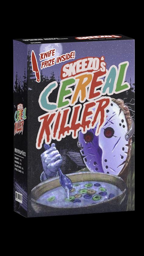 [Art] Cereal box design with a play on words. #streetwear #fashion #apparel #cloth #clothe #clothing Cereal Box Painting, Cereal Box Clothing Packaging, Cool Cereal Box Design, Custom Cereal Box Design, Cereal Poster Design, Cereal Box Projects For School, Cereal Box Design Ideas, Cereal Box Ideas, Streetwear Packaging