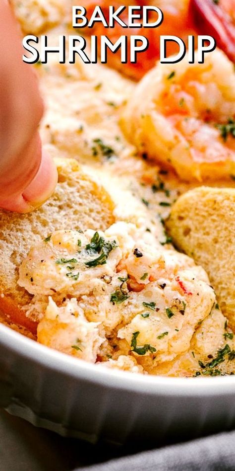 Baked Shrimp Dip – Hot, garlicky, cheesy, and super creamy Shrimp Dip perfect for Game Day gathering! This makes a delicious hot appetizer that your guests will devour in seconds. Shrimp Dip Recipes Easy, Warm Shrimp Dip, Baked Shrimp Dip, Easy Shrimp Dip, Best Shrimp Recipe, Warm Dips, Shrimp Dip Recipe, Dips Easy, Cold Shrimp