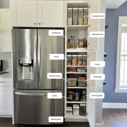 We have a deep, narrow pantry cabinet which makes it easy for things to get lost. I couldn’t stand digging through the pantry trying to find items. Or worse, forgetting about something back there and having it expire before we were able to use it. Cue our pantry kitchen cabinet organization project! Some items that help keep us organized: Flip-Tile containers (from Walmart)Clear bins (from Target)Baskets (from Amazon)Turntables (from Bed Bath and Beyond)Step 1: Grocery shopMy first t… Deep Narrow Pantry, Narrow Pantry Cabinet, Deep Pantry Organization, Narrow Pantry, Deep Pantry, Ikea Desk Hack, Small Pantry Organization, Organized Pantry, Pantry Organisation