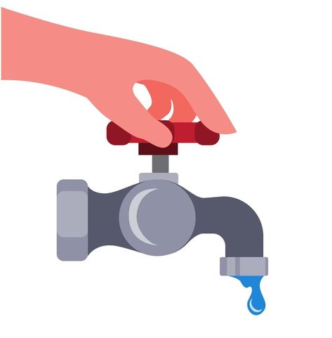 hand close water crane, illustration for cost saving in home, water scarcity. excessive water or save earth campaign, in flat style vector isolated in white background Saving Water Drawing, Save Water Illustration, Toilet Illustration, Save Water Drawing, Crane Illustration, Rejection Hurts, Student Cartoon, Water Scarcity, Keyword Elements Canva