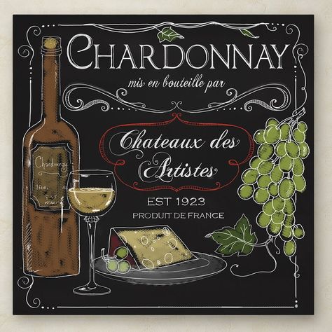 'Wine Chalkboard IV' Vintage Advertisement on Wrapped Canvas Wine Corner Ideas, Wine Chalkboard, Chalk Wall Ideas, Sims Painting, Christmas Mural, Wine Corner, Chalk Outline, Tuscany Vacation, Wine Watercolor