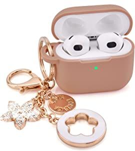 About this item Perfect Fit Airpods 3rd Generation- IPod 3 Silicone case with Bling Keychain is compatible with Airpods 3. (The AirPods 3 is not included). Pretty Design Keychain for AIRPODS 3 Case - Cute five-leaf clover Keychain design makes your AirPods look unique and fashionable when you attach it to your key, belt, bags, and so on. Airpods 3, Airpods Pro, Milk Tea, Wireless Charging, Ipod