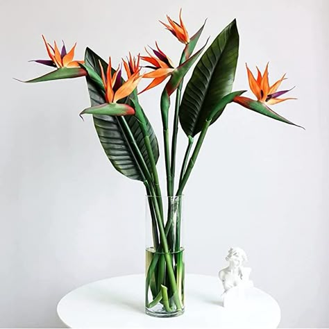 Fake faux bird of paradise flowers plants are perfect home, hotels, terrace, office, guesthouses, garden, Christmas or other indoor outside place decoration Faux Bird Of Paradise Plant, Bird Of Paradise Centerpiece, Tropical Wedding Theme Colors, Tropical Elopement, Xmas Photoshoot, Bird Of Paradise Wedding, Tropical Wedding Centerpieces, Birds Of Paradise Plant, Bird Plant