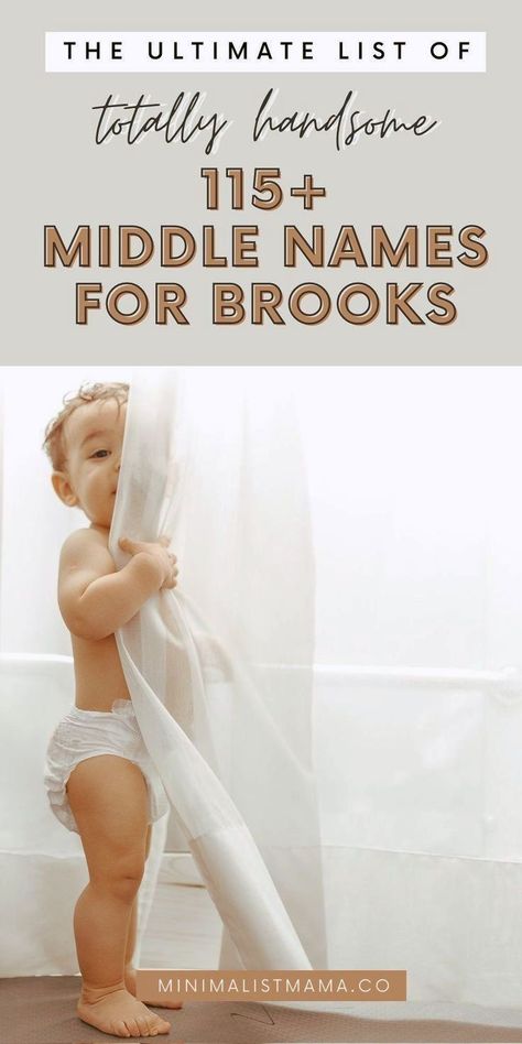 The *ultimate* list of uncommon middle names for a baby boy named Brooks. From classic, old fashioned names, to country southern names to strong middle names for boys and beyond. If you're looking for baby names ideas and inspiration, you *need* to read these! [2022] Middle Names For John, Country Kid Names, L Boy Names, Country Baby Names First And Middle, L Baby Boy Names, Southern Boy Names, Country Boy Names, Unique Middle Names, Old Fashioned Baby Names