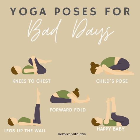 Evolve With Erin 🦋 on Instagram: “Was Friday the 13th in 2020 a little rough? Relax and wind down after your bad days with these yoga poses. ✨ KNEES TO CHEST : begin lying…” Legs Up The Wall, Forward Fold, Friday The 13th, Bad Day, Happy Baby, Yoga Poses, Yoga, On Instagram, Instagram