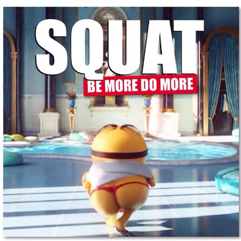 #squat #bemoredomore #minions Workout Couples, Fitness Jokes, Workout Memes Funny, Gym Humour, Minions 1, Squat Motivation, Fitness Memes, Fitness Funny, Fitness Humor