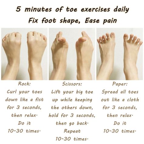 Let's play rock-paper-scissors with our feet! 👣👣   Besides the innate genetic factors that determine the shape of our foot bones, poor shoe-wearing habits and incorrect walking posture can also lead to toe deformities and chronic pain in joints like the knees.  🦶Starting now, you can incorporate these exercises into your daily routine. After exercising, treat your feet to a relaxing massage! Feet Exercises Foot Pain, Feet Exercise, Facitis Plantar, Walking Posture, Toe Exercises, Plantar Fascitis, Foot Stretches, Foot Massager Machine, Rehabilitation Exercises