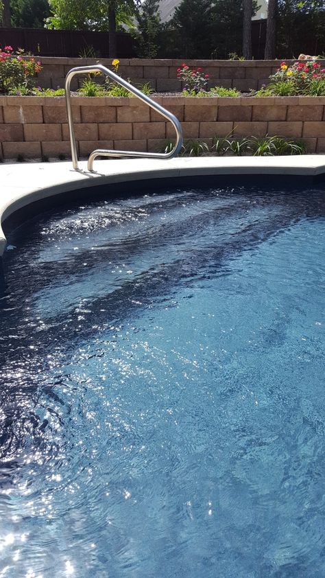 Black Granite Pool Liner Pool Liners Inground, Pool Landscaping Ideas, Affordable Backyard Ideas, Yard Deck, Pools Backyard Inground, Intex Pool, Best Landscape, Pool Liner, Pool Liners