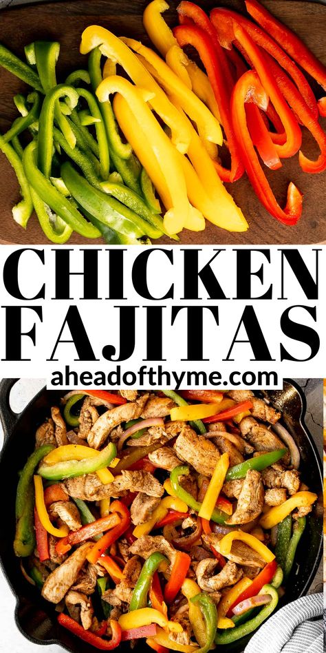 The Best Chicken Fajitas, Fajita Bell Peppers And Onions, Recipes To Use Up Bell Peppers, Chicken Fajitas Pasta Recipe, Make Ahead Chicken Fajitas, Chicken Fajitas Toppings, Recipes With Chicken And Bell Peppers, Chicken And Peppers Crockpot Recipes, Leftover Chicken Fajitas Recipes