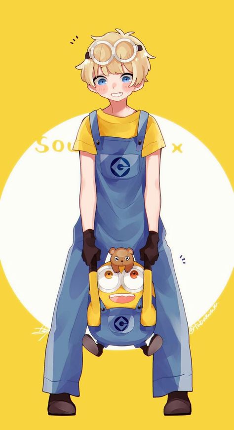 Minion Fanart, Minion Artwork, Sou Utaite, Minion Drawing, Dreamworks Art, Cartoon Characters As Humans, Manga Poses, Anime Vs Cartoon, Super Mario Art