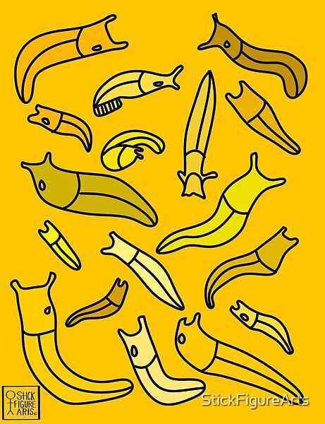 Banana Slug Print by StickFigureArts | Redbubble Banana Slug Drawing, Banana Slug Tattoo, Drawing Of Banana, Slug Drawing, Arts Inspirations, Banana Slugs, Banana Slug, Drawing Journal, Journal Inspo