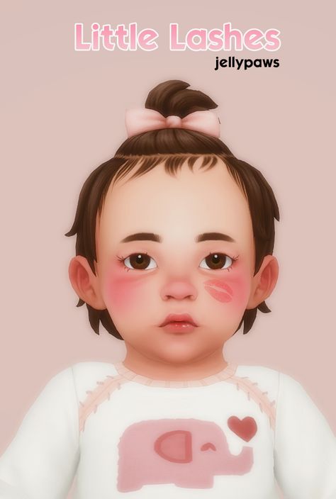 Little Lashes | JellyPaws on Patreon Sims 4 Cc Infant Skin Detail, Ts4 Infants, Infant Cc, Sims Baby, Sims 4 Anime, Skin Details, Sims 4 Children, The Sims 4 Packs, Sims 4 Mm Cc