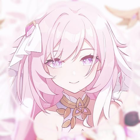 Elysia Herrscher, Elysia Honkai Impact, Elysia Honkai, Honkai Icons, Pink Characters, Girl With Pink Hair, Honkai Impact Star Rail, Pink Icons, Cute Pfps