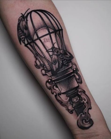 Moth And Light Tattoo, Moth Light Tattoo, Moth And Lantern Tattoo, Lightbulb Tattoo, Moth Drawing, Cage Tattoos, Lantern Tattoo, Light Tattoo, Moth Tattoo