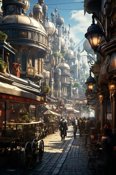 Clockpunk City, Magic Punk City, Arcanepunk City, Steampunk City Concept Art, Urban Fantasy City, Steam Punk City, Ville Steampunk, Steampunk Building, Steampunk Movies