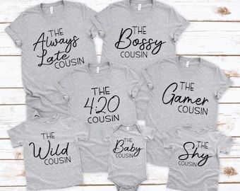 Crazy Cousin Crew, Cousins Shirts, Cousin Crew Shirts, Cousin Shirts, Crazy Cousins, Matching Tshirts, Family Reunion Shirts, T Shirt Logo Design, Reunion Shirts