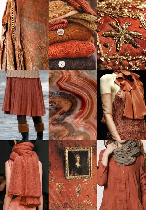 Rust Color Aesthetic, Deep Autumn Palette, Fashion Trending Moodboard, Copper Fashion, Autumn Soft, Nature Inspired Fashion, Autumn Palette, Color Combinations For Clothes, Earthy Outfits