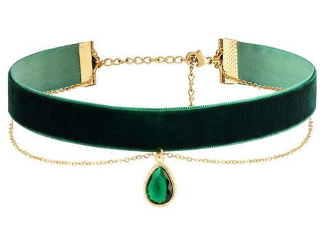 PRICES MAY VARY. GOTHIC VINTAGE GREEN VELVET CHOKER NECKLACE: The Green Choker Necklace with an elegant green crystal pendant is an excellent addition to your jewelry collection. This green velvet choker is suitable for everyday wear or special occasions, making it a perfect gift for someone special or a cherished addition to any jewelry collection SIZE: Green Crystal Teardrop Pendant measures 0.39 inches in width, 0.59 inches in length. Total Length - approx. 12.6 inches, extender chain: 4.7 in Dark Green Jewelry, Green Choker Necklace, Enchanting Jewelry, Green Choker, Christmas Jewelry Gift, Red Choker, Gothic Choker, Goth Choker, Jeweled Collar