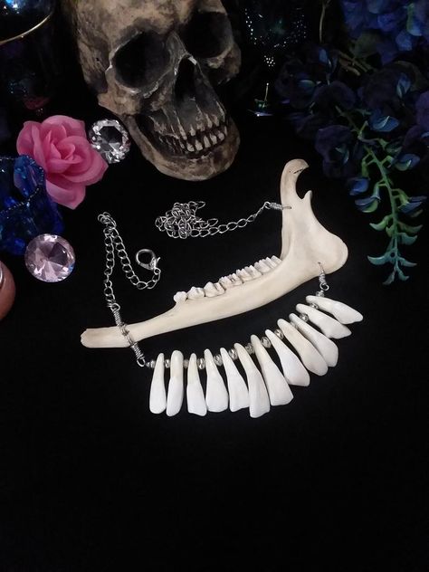 Real Bone Jewelry, Animal Bone Jewelry, Taxidermy Jewelry, Bone Bracelet, Wiccan Necklace, Bones Bracelet, Witch Necklace, Human Bones, Antler Necklace