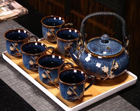 Kungfu Ceramic Tea Set Office Semi-automatic Teapot Teacup - Etsy Mismatched Tea Set, Asian Tea Sets, Tea Sets Modern, Gaiwan Tea, Books And Tea, Metal Beam, Vintage Tea Set, Chinese Tea Set, Ceramic Tea Set