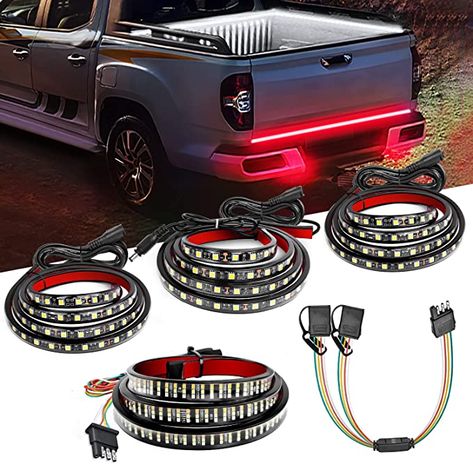 Nilight 3PCS 60 Inch Truck Bed Light Strip Bundle with Tailgate Bar 60" Triple Row 504 LED Strip 4 Way Flat Trailer Y-Splitter Extension Harness for Cargo Pickup Truck SUV RV Boat, 2 Years Warranty Led Light Bar Truck, Truck Bed Lights, Tailgate Bar, Rock Lights, Awning Lights, Pickup Truck Accessories, Bed Light, Light Bars, Strobe Light