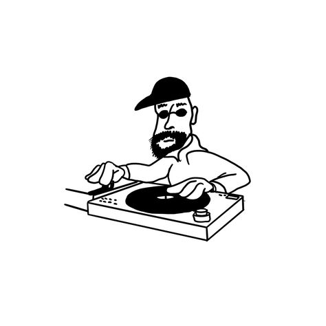 Dj Drawing, Dj Painting, Dj Sketch, Dj Related Tattoo, Dj Turntable Tattoo, Dj Illustration, Dj Board Drawing, Dj Cartoon, Dj Sticker