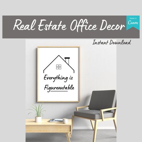 Real Estate Home Office, Real Estate Office Decor, Real Estate Agent Gift, Real Estate Advertising, Real Estate Office, Real Estate Quotes, Closing Gifts, Design Office, Real Estate Houses