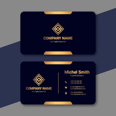 Royal Business Card, Blue And Gold Business Cards, Blue And Gold Mood Board, Blue And Gold Website, Visiting Cards Design Creative, Restaurants Logo, Golden Business Card, Branding Palette, Purple Logo Design