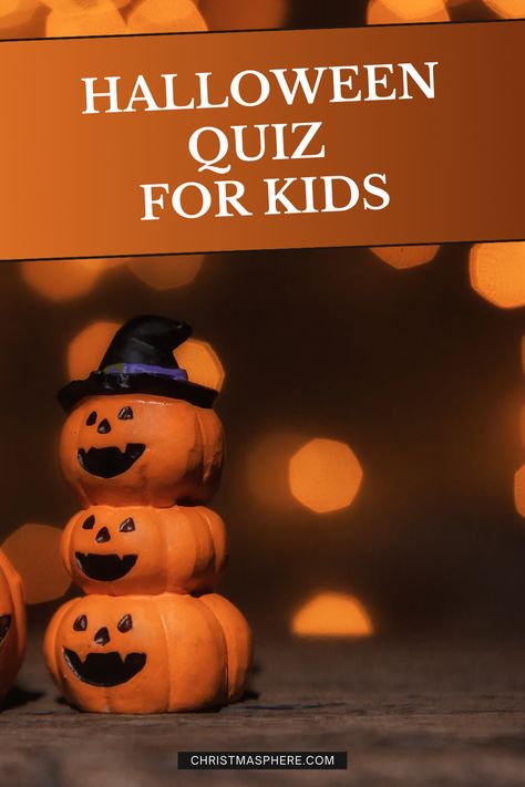 A Halloween quiz for kids with 20 questions and answers aimed at the younger ones. We created an easy Halloween trivia quiz for children with 20 questions for you to choose from. PLUS there is fun and easy Halloween picture quiz for kids. So in total that is 30 questions to answer. Plenty to keep them occupied! #halloween #quiz #kids #children #fun #easy #printable Halloween Trivia For Kids, Halloween Trivia Questions, Quiz For Kids, Halloween Trivia, Halloween Quiz, Free Quizzes, Picture Quiz, Questions To Answer, 30 Questions