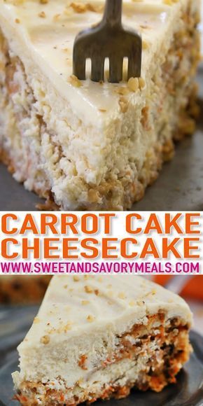 Carrot Cake Cheesecake is a delicious dessert that is mixing two of the best cakes together in one. It is the perfect cake to go with on your Easter table. #carrotcake #carrots #carrotcakecheesecake #cheesecake #cheesecakerecipes #sweetandsavorymeals #recipevideo Carrot Cake Cheesecake Recipe, Cheesecake Slice, The Best Cakes, Cake To Go, Carrot Cake Cheesecake, Best Cakes, Cake Cheesecake, Savory Meals, Carrot Recipes