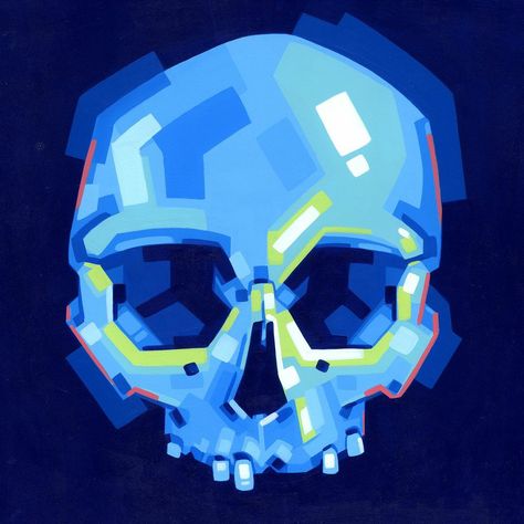 Colourful Skull Art, Neon Skull Painting, Cartoon Skull Art, Painterly Illustration, Paint Marker Art Ideas, Skull Graphic Design, Stylized Skull, Posca Drawing, Aesthetic Skull