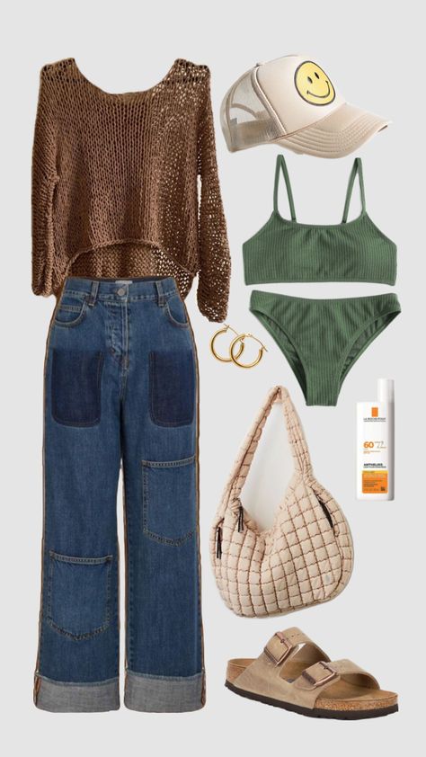 Beach Day Outfit #outfitideas #outfitinspiration #beachoutfit #coastal #coastalaesthetic #boho Beach Day Outfit, Soft Grunge Outfits, Dinner Party Outfits, Boho Outfit, Coastal Boho, Hippie Outfits, Day Outfit, New Wardrobe, Beach Day