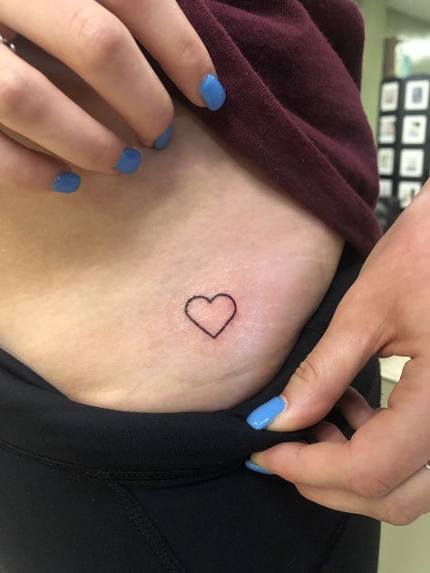 Nickel sized heart outline tattoo on hip Hip Tattoos Women Small Heart, Heart Tattoo On Hip Bone, Heart Tattoo Hip Bone, Red Heart Tattoo On Hip, Tiny Red Heart Tattoo Hip, Tattoo Near Crotch, Heart Outline Tattoo, Heart Outline, Heart Tattoo Designs