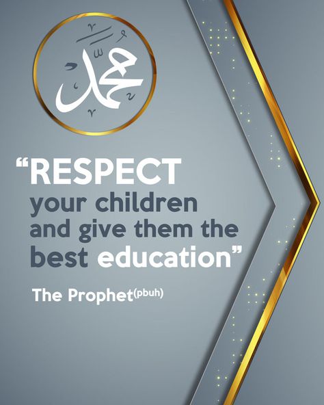 "Respect your children and give them the best education" Hadith | Ibn Majah #ProphetMuhammad #Islam #MuslimQuotes #Hadith #Muslim #SalamKids #ItsAboutIslam Quotes For Education, Quotes About Education, Prophet Muhammad Quotes, Muhammad Quotes, The Prophet, Prophet Muhammad, Muslim Quotes, Education Quotes, Islamic Quotes