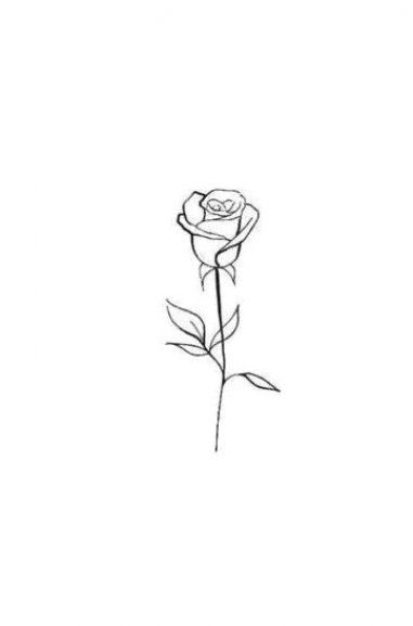 Tattoo Drawings Vintage, Rose Tattoo Stencil Outline, Simple Tattoo Drawings, Tattoo Drawings Simple, Tattoo Drawings Unique, Rose Tattoo On Shoulder, Tattoo Drawings Sketches, Rose Stem Tattoo, Rose Outline Tattoo