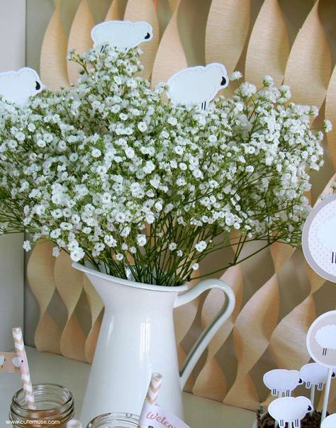 Lamb Party Theme, Sheep Centerpieces, Lamb Themed Birthday Party, Lamb Baby Shower Ideas, Sheep Baby Shower Theme, Lamb Theme Baby Shower Ideas, Sheep Baby Shower Ideas, Little Lamb Baby Shower Ideas, Farmhouse Baby Shower Ideas