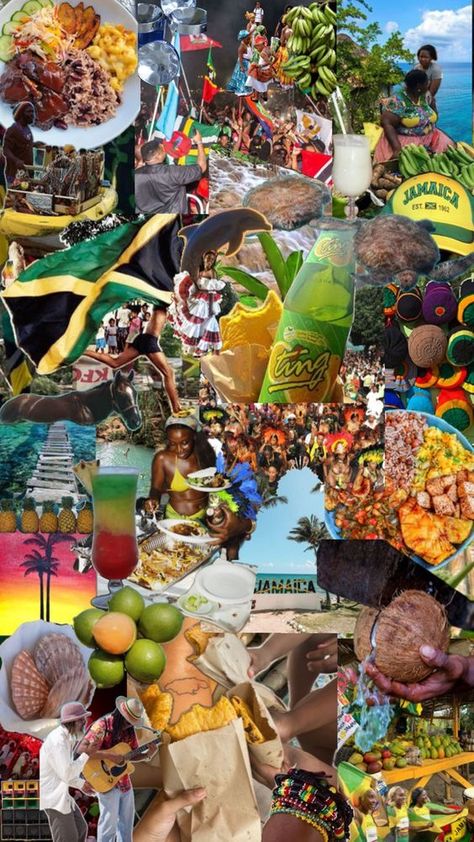 Jamaican Culture, Travel Collage, Jamaica Vacation, First Youtube Video Ideas, Travel Inspiration Destinations, Jamaica Travel, Collage Background, Holiday Pictures, Vacation Places