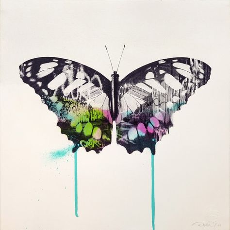 Butterfly Graffiti, Spray Paint Techniques, Spray Paint Artwork, Graffiti Room, Animal Art Prints, Graffiti Murals, Watercolor Brush, Butterfly Pictures, Butterfly Drawing