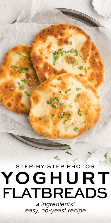 Yogurt Flatbread Recipe, Healthy Flatbread Recipes, Yoghurt Flatbread, Soft Flatbread Recipe, Homemade Flatbread Recipes, Yogurt Flatbread, Healthy Flatbread, Easy Flatbread Recipes, Chapati Recipes