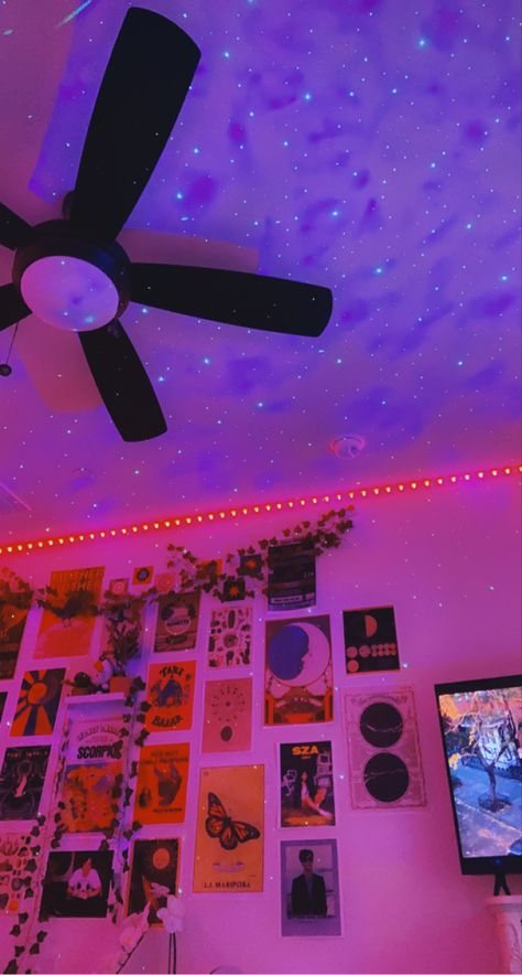 bedroom decor and inspo! Colourful Room Inspiration, 2020 Room Aesthetic, Aestethic Room Decor Ideas, Aestethic Room Inspiration, 2020 Aesthetic Tiktok, Bright Room Aesthetic, Led Lights Bedroom Ceiling, Room Astethic, Colorful Room Aesthetic