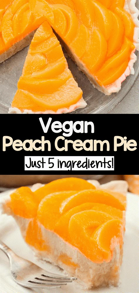 Summer Peach Pie Recipe Paleo Peach Pie, Vegan Peach Recipes Healthy, Vegan Peach Recipes, Vegan Peach Dessert, Vegan Peach Pie, Peach Cream Pie, Vegan Pie Recipes, Peach Tart Recipes, Healthy Peach Recipes