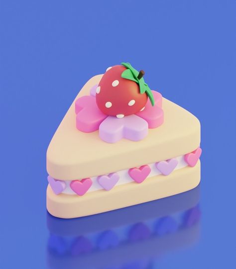 sushiroll on Instagram: "tiny lidul strawberry cake and now i am hungry at 1 AM #blender #blender3d #digitalart #3dart #artist #artistoninstagram #strawberry #cake…" Kawaii Isometric, Cute Blender, Cake Blender, Blender Cake, 3d Practice, Nomad Sculpt, Kawaii Cake, Blender Art, I Am Hungry