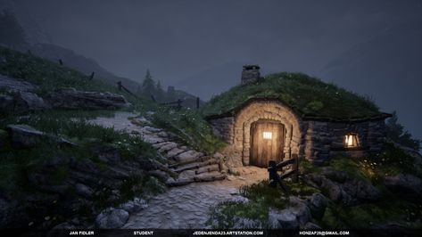 ArtStation - Mountain house, Jan Fidler Dnd Mountain, Substance Designer, Fantasy Theme, Mountain House, Sci Fi Fantasy, Long Time Ago, Free Time, Digital Painting, Art Reference