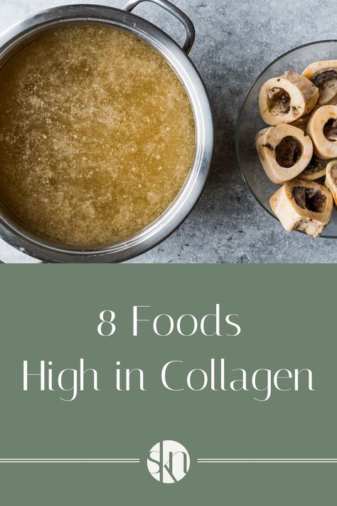 Looking to eat more collagen-rich foods? Here is a list of the top foods high in collagen that you can add to your diet today. Collagen Rich Foods Anti Aging, High Collagen Foods, Foods High In Collagen, Collagen Foods, Collagen Rich Foods, Zinc Rich Foods, Collagen Recipes, Nutritional Snacks, Vitamin C And Zinc