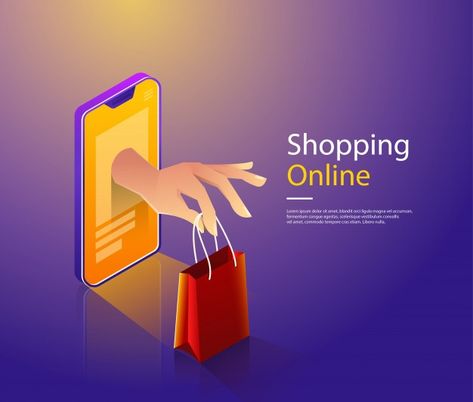 Mobile shopping flat vector concept Prem... | Premium Vector #Freepik #vector #business #sale #icon #hand Logo Online Shop, Inspiration Logo Design, 광고 디자인, Online Logo Design, Isometric Design, Online Shop Design, Online Logo, Shop Furniture, Mobile Shop