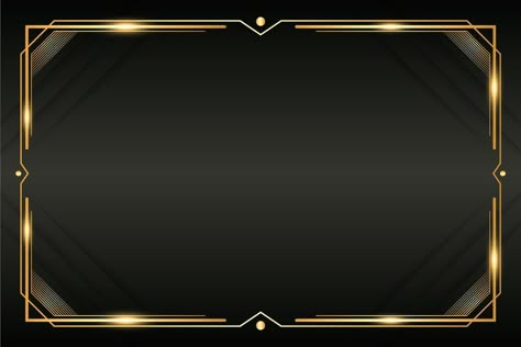 Black And Gold Template, Black And Gold Background, Black Template, Art Deco Frames, Gold And Black Background, Digital Graphics Art, Background For Powerpoint Presentation, Certificate Background, Gold Wallpaper Background