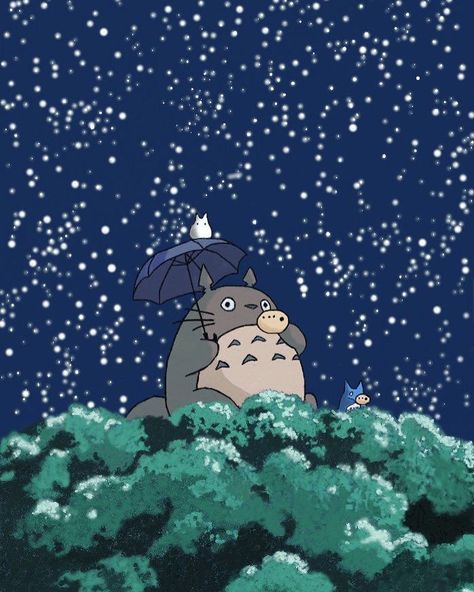 Totoro Acrylic Painting, Totoro Painting, Cake Inspo, Beautiful Art Paintings, Moon Painting, Watercolor Ideas, Ghibli Art, Painting Studio, My Neighbor Totoro