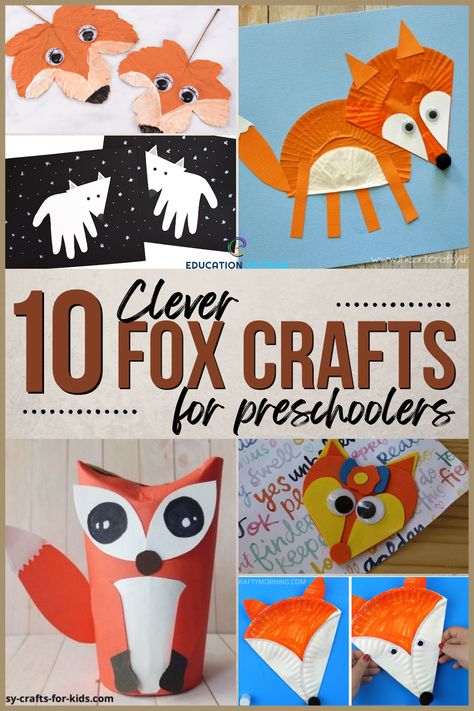 The fox is one of the woodland animals that inspired authors and illustrators to write countless stories and create wonderful illustrations that have become classics. Here are 10 creative fox-inspired activities that children can do. Fox Toddler Craft, Woodland Animal Activities For Preschool, Fox Activities For Preschoolers, Red Fox Craft, Fox Craft Preschool, Fox Activities, Art Club Projects, Orange Tissue Paper, Preschool Fall