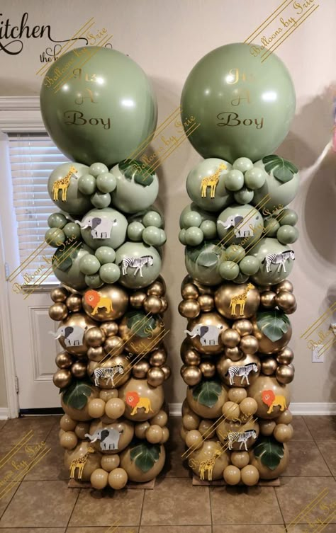 Balloon Garland On Square Backdrop Stand, Organic Balloon Decor, Camouflage Balloon Garland, Jungle Balloon Column, Safari Balloon Columns, 2023 Balloon Trends, Safari Balloon Centerpieces, Safari Balloon Decorations, Link Balloons Decoration